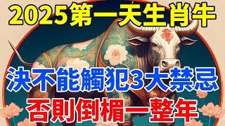 元旦禁忌！2025年第一天，生肖牛絕對不能做的3件大凶之事！小心破財傷身，倒楣一整年！【佛語禪音】#生肖 #命理 #運勢 #屬相 #風水