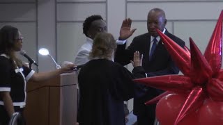 Henry L. Whitehorn Sr. takes the oath of office as Caddo sheriff