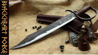 THE YANKEE SLAYER: Forging a D-Guard Bowie Knife; Massive 16 inch Blade by Blackheart Forge