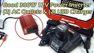 Good 300 Watt Power Inverter w/ Dual AC Outlet \u0026 USB Charger - BESTEK