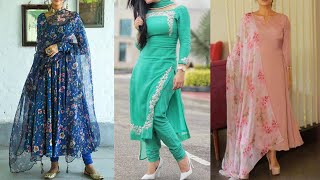 Simple Churidar Suit Designs | Long Churidar Suit Design / Pajami Suit