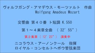 モーツァルト作曲 交響曲第４０番第１～４楽章全曲