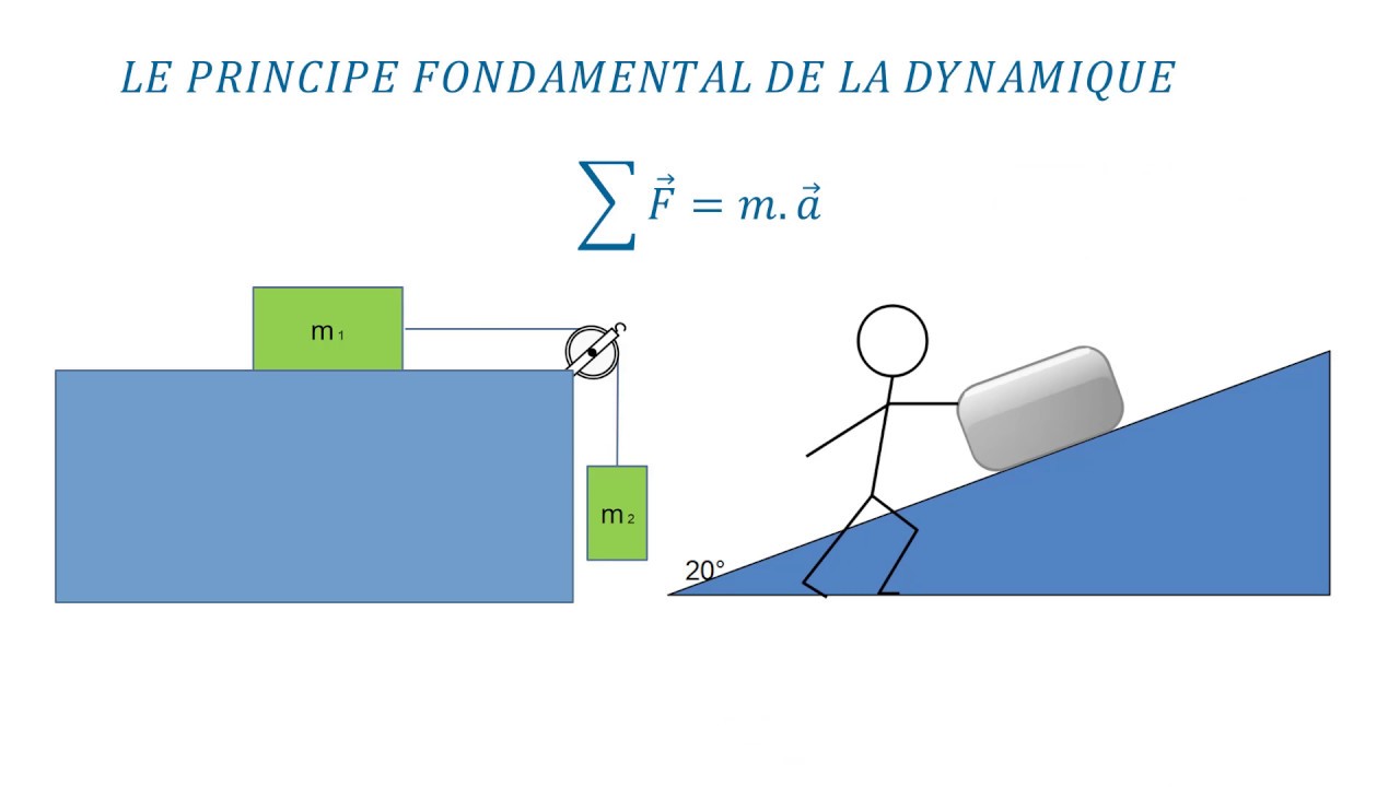 F=ma - Exercices Simples Sans Force De Frottement - YouTube