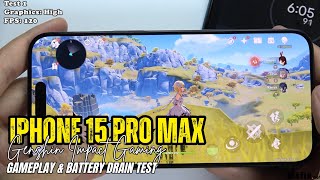iPhone 15 Pro Max Genshin Impact Gaming test | Apple A17 Pro, 120Hz Display