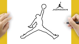 How to draw Michael Jordan Logo basketball | step by step tutorial