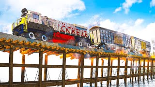 Train vs Dynamic Wooden Bridge | Teardown