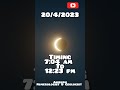 # Solar eclipse | 20-4-2023 | Surya grahan timing start mmg 7:04 am to 12:29 pm end |