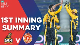 PSL2021 | 1st Inning Summary | Islamabad United vs Peshawar Zalmi | Match 10 | HBL PSL 6 | MG2T
