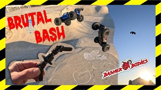 Brutal bashing at the skatepark, testing New Basherbodies F100 with Team Corally kagama 6s