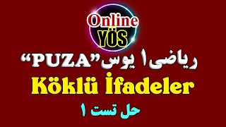 آموزش ریاضی یوس : حل تست های ریاضی 1 پوزا، عبارات رادیکالی، تست 1 (Köklü İfadeler YÖS)