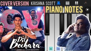 Dil Bechara song Piano Cover | Sushanth Singh Rajput | Arrahman | Piano Notes | Walkband
