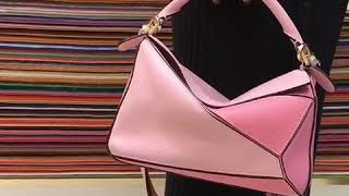 罗意威 /Loewe 最新几何包拼色  粉色拼色/ puzzle bag 30cm邮寄全国➕微信285716822