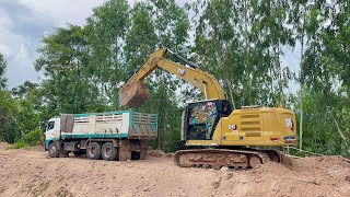 CATERPILLAR 320GC เจ้าทศกัณฐ์ทีเด็ดเสี่ยพีทการโยธา ตักเอาดินดีใส่ดั้มไปขยายถนน4เลน