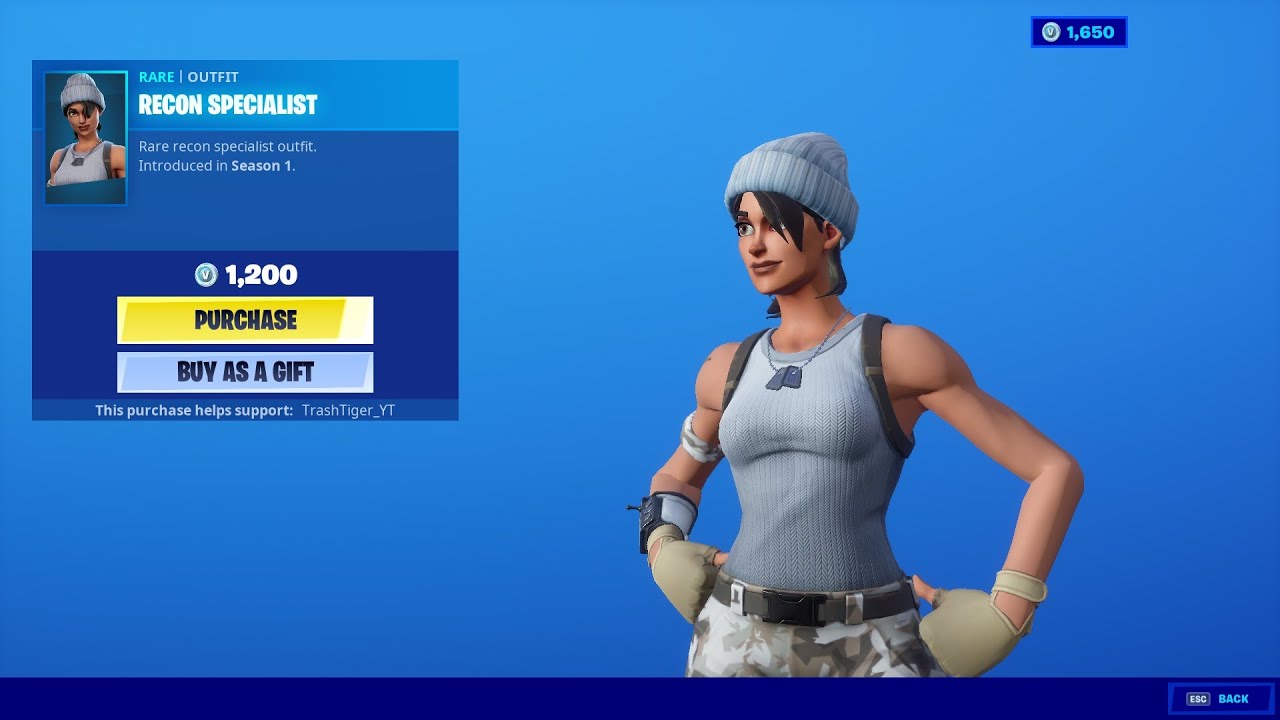 Recon Specialist Skin - Fortnite Item Shop (2017-11-26) - YouTube