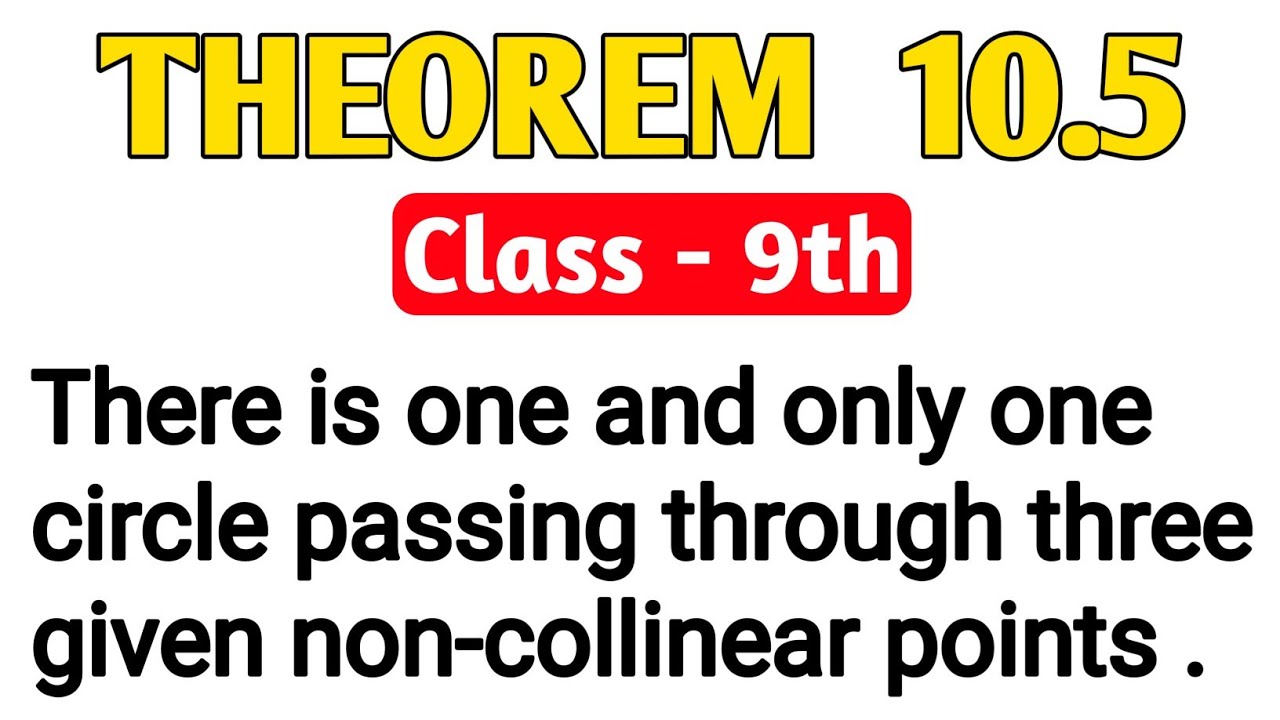 There Is One And Only One Circle Passing Through Three Given Non ...