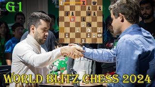 QUEEN SAC!! Ian Nepomniachtchi vs Magnus Carlsen || World Blitz Chess 2024 - F - G1