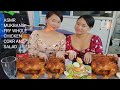 ASMR MUKBANG FRY WHOLE CHICKEN AND CokE SALAD