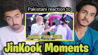 Pakistani reaction to JUNGKOOK Funny Fights with JIN | JINKOOK First ever reaction