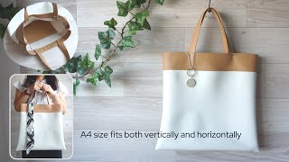 [Easy without lining! ] A4 size ♪ How to make a tote bag tutorial/ with an inner pocket / [DIY]