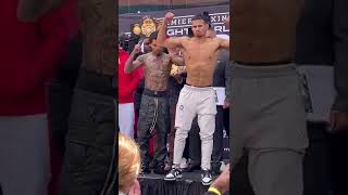 GERVONTA DAVIS VS ROLLY ROMERO FIGHT ALMOST BREAKS OUT AFTER TANK PUSHES ROLLY OFF STAGE