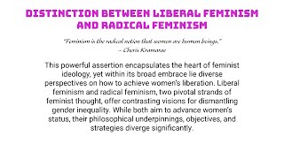 Distinction between Liberal Feminism and Radical Feminism | Political Theory Explained