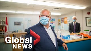 Coronavirus: Doug Ford tours Toronto school preparing for return-to-class during COVID-19 pandemic