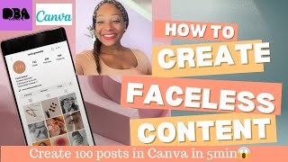 How to Create Faceless Content in Canva| Digital Marketing| Digital Boss Academy|DBA