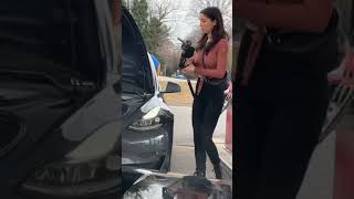 Girl tries to fill up Tesla with Gas | TESLA | Funny | Interesting | BLOGGING_USK