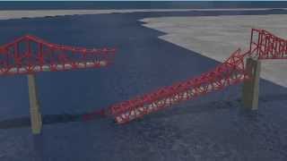 Jacksonville Florida, St Johns River Mathews Bridge Accident Simulation/Animation - Dr. Adel ElSafty