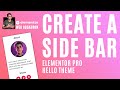 Add a Sidebar Template - Elementor Wordpress Tutorial - Hello Theme - ElementorPro