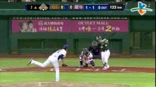 20130802 CPBL 獅 VS 犀牛 1上 要揮不揮的陳鏞基遭林英傑策動夾殺