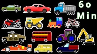 MONSTER TRUCKS - Street Vehicles, Trains - Educational Video Compilation For Kids