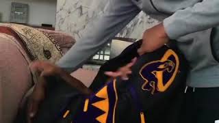 LeBron James Son Bronny Puts Sister Zhuri in a Backpack