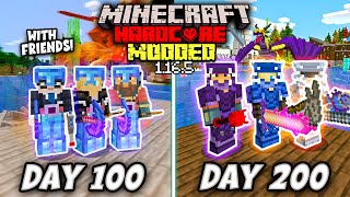 SURVIVING 200 DAYS IN HARDCORE MODDED MINECRAFT WITH FRIENDS