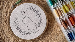 Cute bunny and flowers embroidery video | Embroidery video | Embroidery for Beginners-Let’s Explore