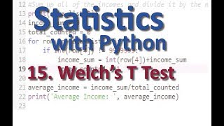 Welch's T Test with Python