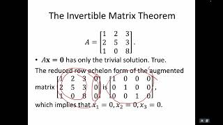 The Invertible Matrix Theorem