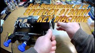 How to replace a motor belt on an Speedex Model 9120RM Key Cutting and Duplicating Machine