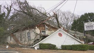 Griffin funeral home, damage in Cobb County | Severe weather aftermath in Georgia