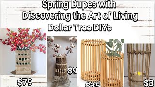 Dollar Tree DIYs Spring Dupes | Woven Basket Vase & Bamboo Candle Holder #Spring_DIY_Dupe Challenge