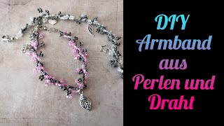 DIY Perlen Armband - aus Draht und Rocailles Perlen - Anleitung für Anfänger - Armband selber machen