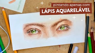 PINTANDO APENAS COM LÁPIS AQUARELÁVEL BARATINHO | como usar