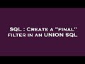 SQL : Create a 