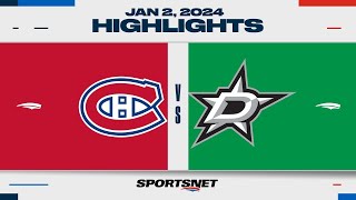 NHL Highlights | Canadiens vs. Stars - January 2, 2024