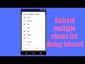 Android multiple choice list dialog tutorial