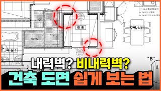 건축 도면 쉽게 보는 방법☝️ 평면도로 내력벽 비내력벽 구분 할 수 있을까⁉️ 아파트 인테리어 전에 반드시 알아야 하는 도면 읽는법👀 구조변경 이거 모르면 돈 날립니다