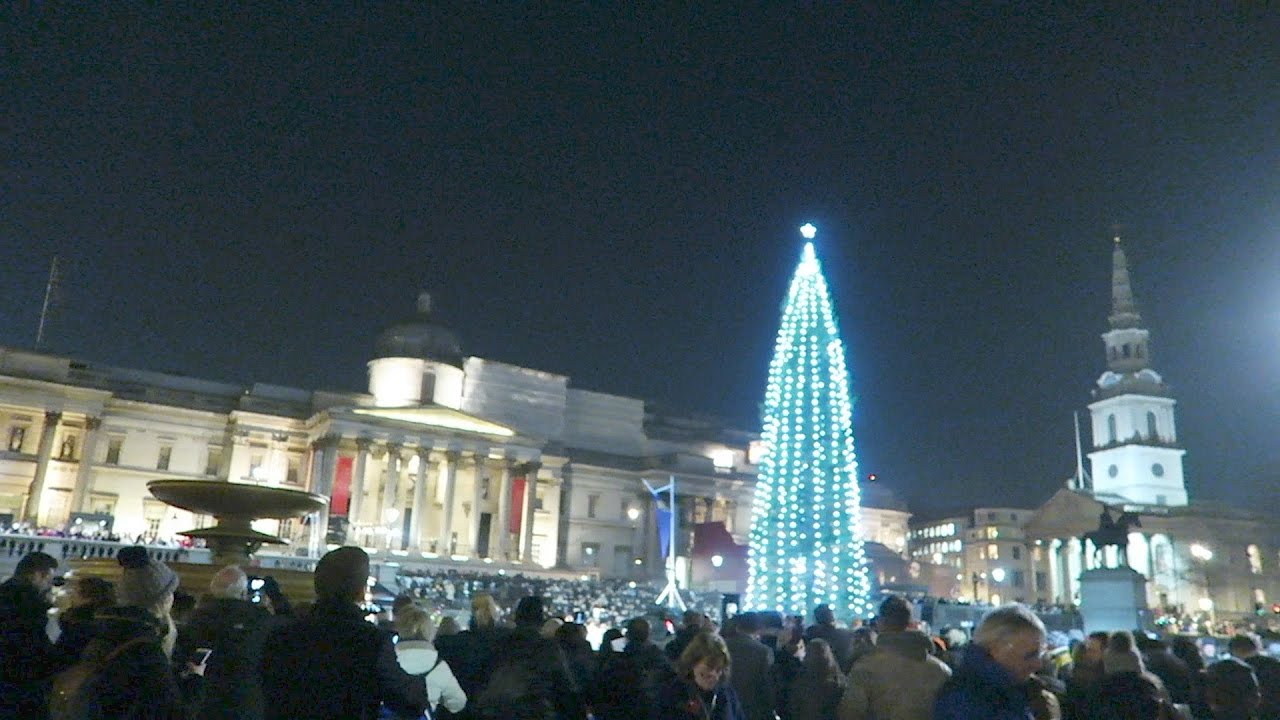 Trafalgar Square Christmas Tree Lighting Ceremony London - YouTube