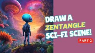 Zentangle Sci-Fi Project, Pt 2 | Fun and Easy Alien Drawing