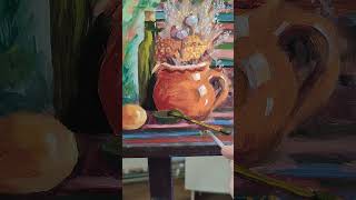 Ethnic Ukrainian still life💛🩵 Etude🎨🖌️#art #how #handmade #painting #oilpaint