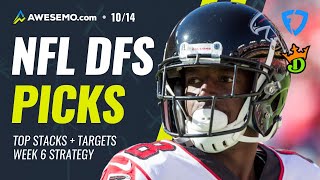 NFL DFS PICKS: WEEK 6 TOP STACKS & TARGETS DRAFTKINGS & FANDUEL WEDNESDAY 10/14